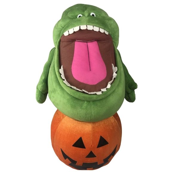 New Ghostbusters Slimer On Pumpkin Plush 2016 Halloween Gemmy 24” Tall Greeter - Picture 1 of 8